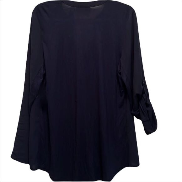 ✨INC Navy Button Down Blouse✨ - Picture 3 of 4